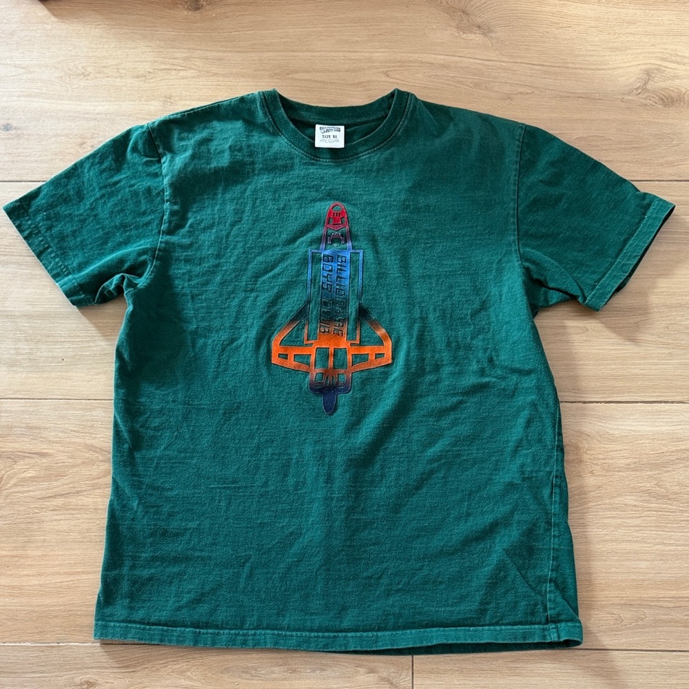 Billionaire Boys Club BBC Space Shuttle Rocket Graphic T-Shirt Mens XL Green‎